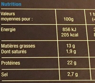 Saumon fumé supérieur - Nutrition facts - fr