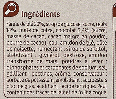 Mini pocket fourrage au chocolat - Ingredients - fr