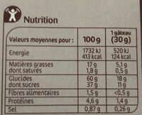 Mini pocket fourrage au chocolat - Nutrition facts - fr