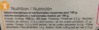Tiramisu - Nutrition facts - fr