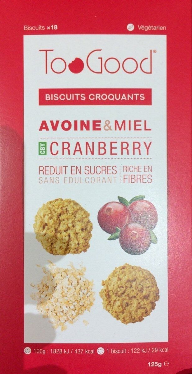 Biscuits avoine & miel cranberry - Product - fr