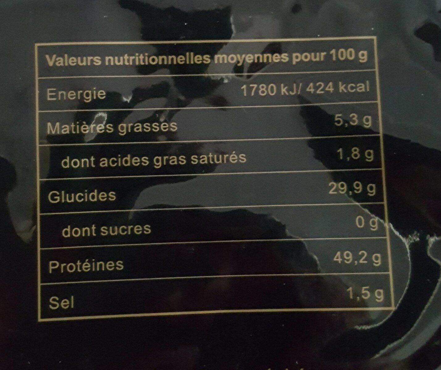 Feuilles de nori - Nutrition facts - fr