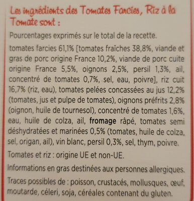 Tomates farcies & riz à la tomate - Ingredients - fr