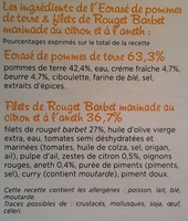 Filet de Rouget Barbet & Ecrasé de pommes de terre - Ingredients - fr