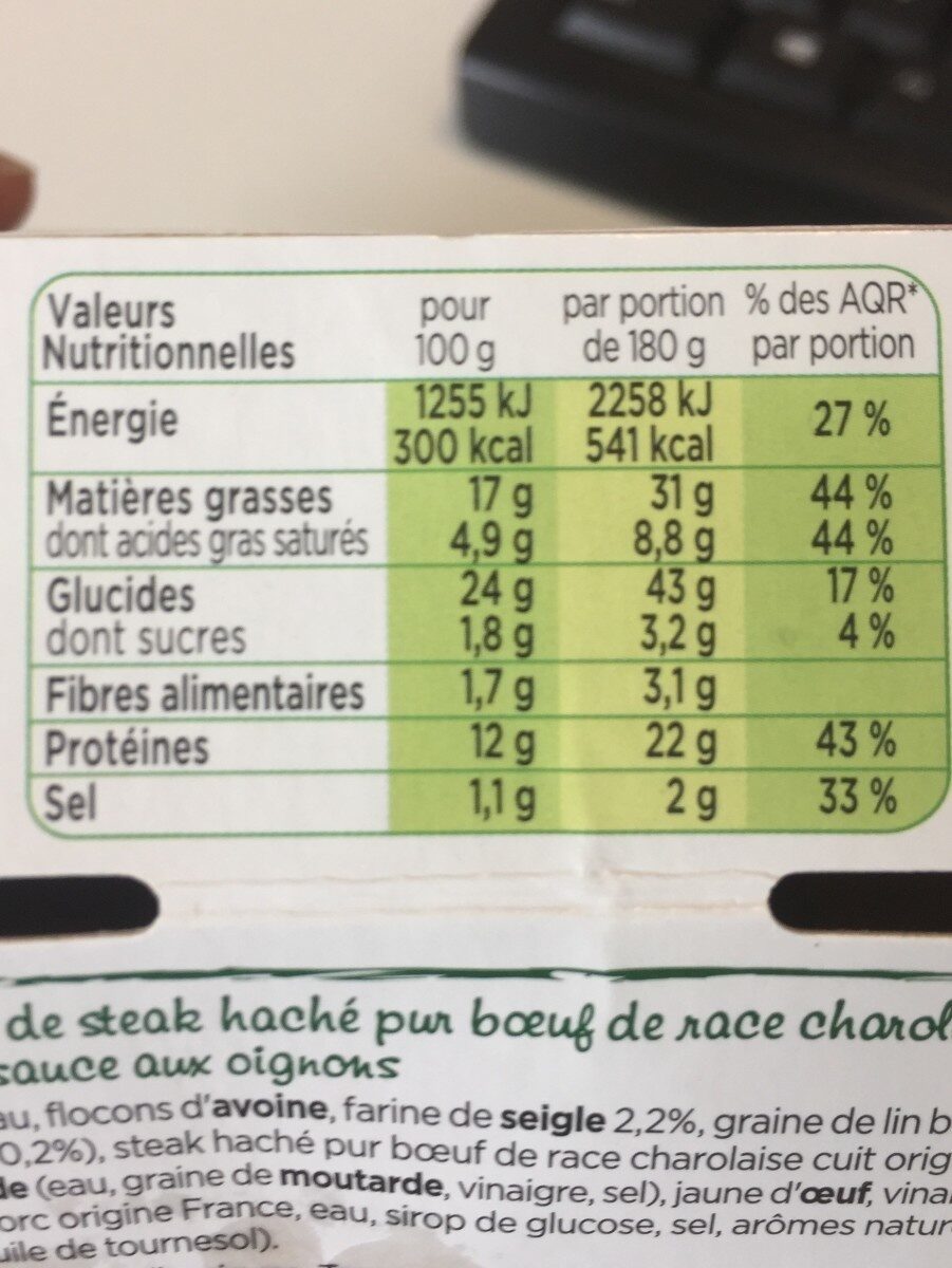 Burger Savoyard - Bœuf charolais Raclette - Nutrition facts - fr