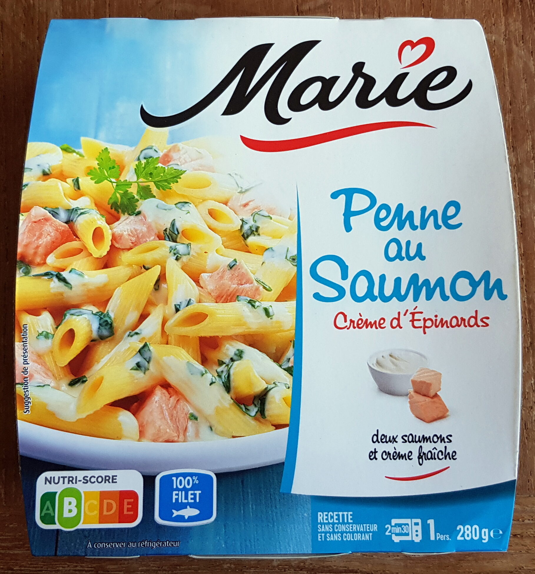 Penne au saumon et crème d'épinards - Product - fr