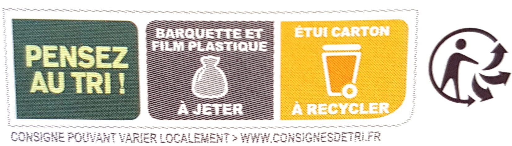 Coquillettes au Jambon et au Fromage - Recycling instructions and/or packaging information - fr