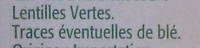 Lentilles vertes - Ingredients - fr