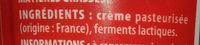 Crème fraîche épaisse entière 30% - Ingredients - fr
