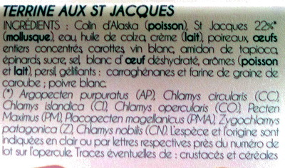 Terrine aux Saint-Jacques* à la Bretonne - Ingredients - fr