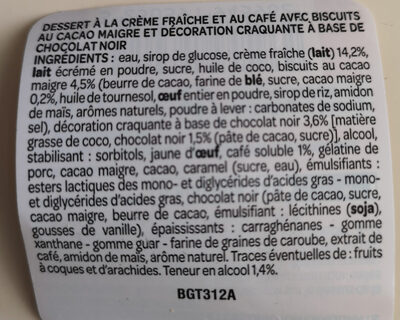 Le Gourmet café intense - Nutrition facts