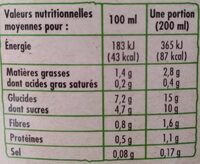 Boisson à l'avoine bio - Nutrition facts - fr