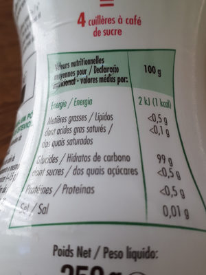 Stevia Edulcorant poudre - Nutrition facts
