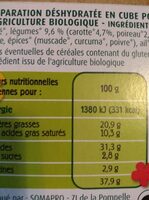 Bouillon de légumes BIO - Nutrition facts - fr