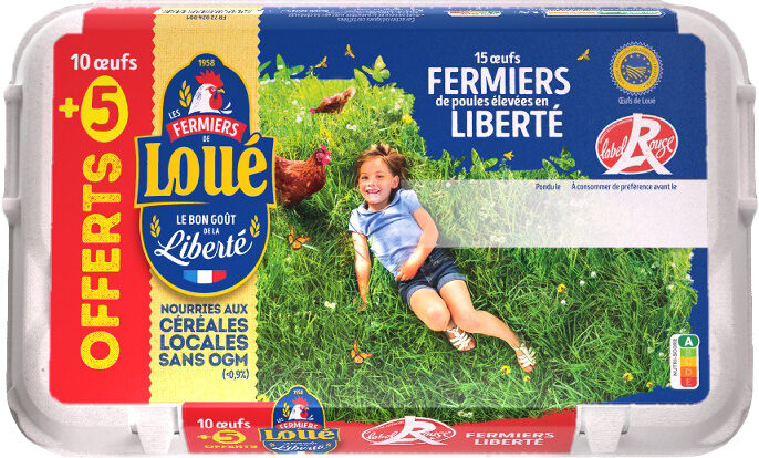 10 + 5 x Œufs fermiers Label Rouge de poules élévées en liberté - Product - fr