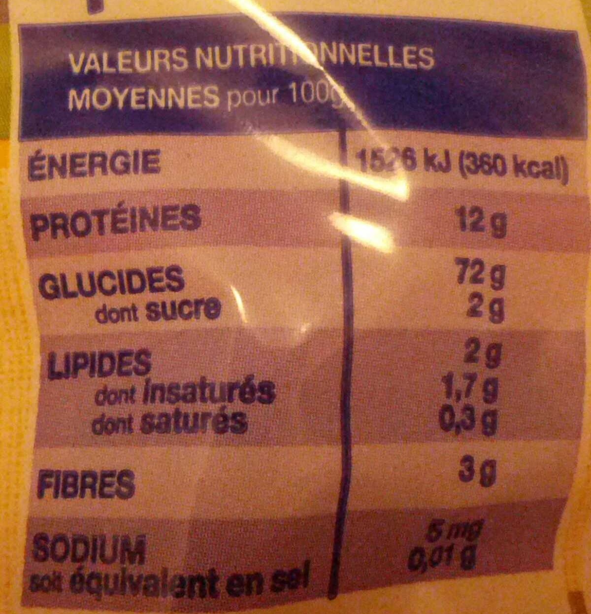 Épinettes - Nutrition facts - fr