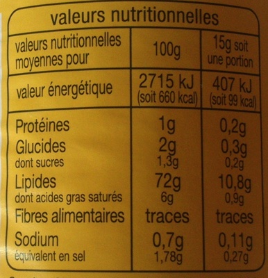 Mayonnaise aux oeufs frais - Nutrition facts - fr