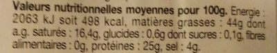 Véritable Chorizo espagnol fort - Nutrition facts - fr