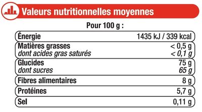 Gommes saveurs fruitées - Nutrition facts - fr