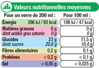 Pur jus de pomme - Nutrition facts - fr