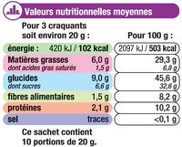 Craquants aux céréales - Nutrition facts - fr