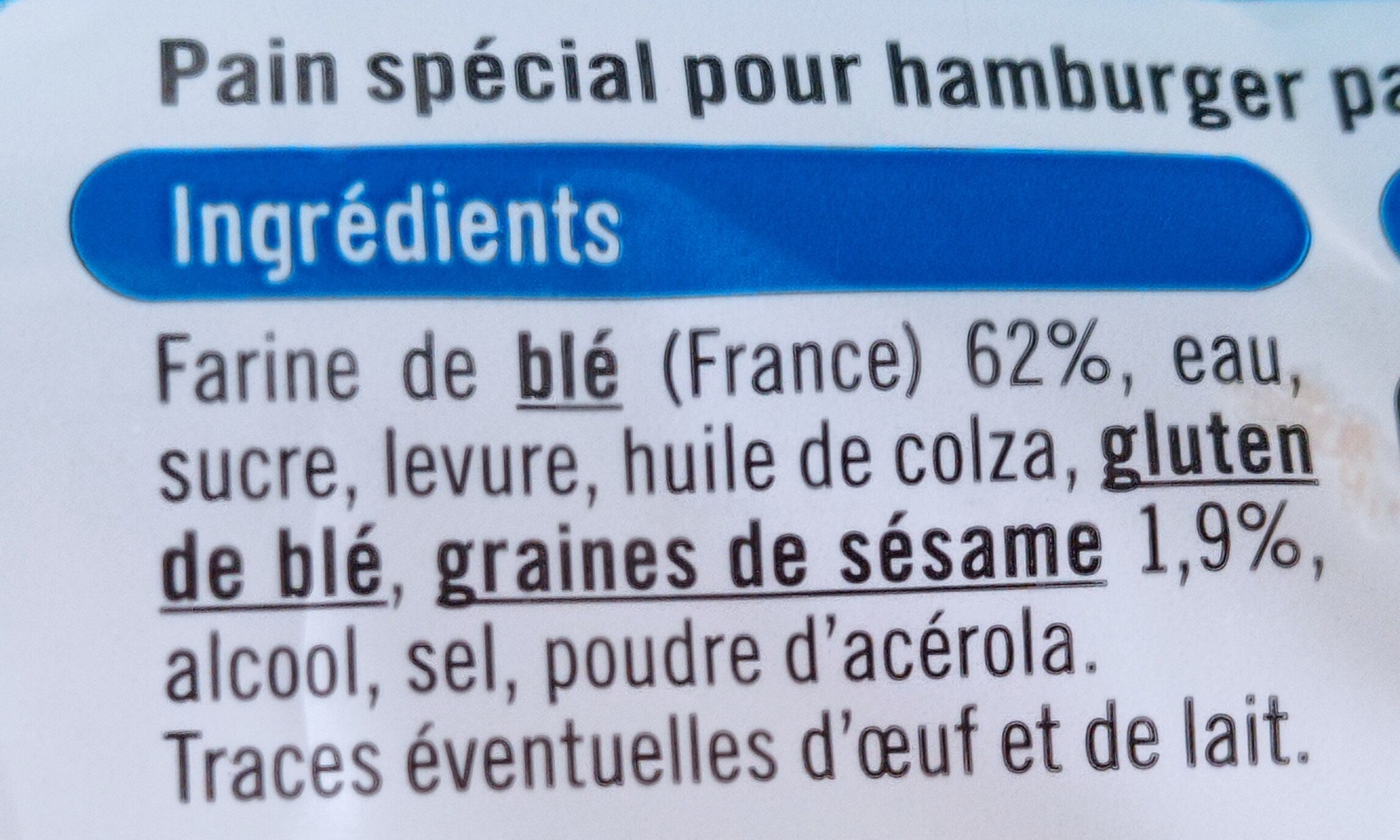 Pains pour hamburger - Ingredients - fr