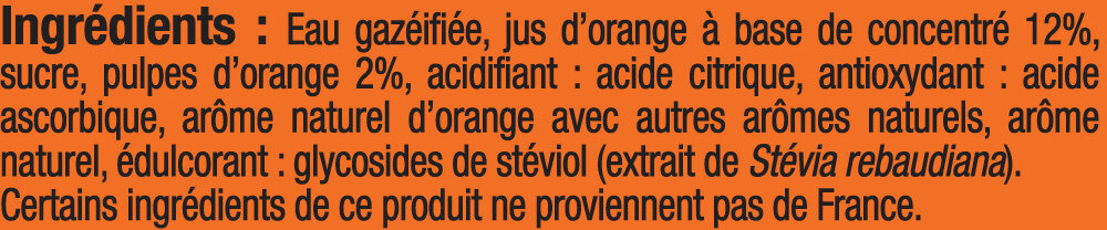 Orangeade pulpée - Ingredients - fr