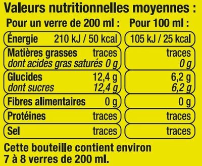 Tonic - Nutrition facts - fr