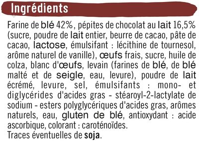 Briochettes pépites de chocolat lait - Ingredients - fr