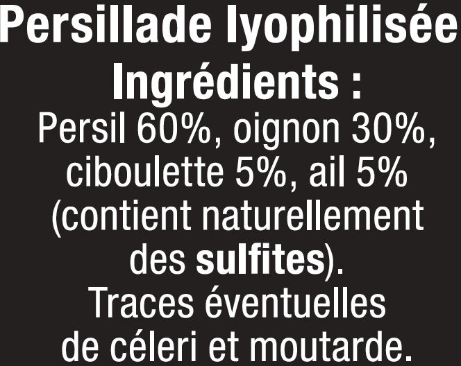 Persillade lyophilisé - Ingredients - fr