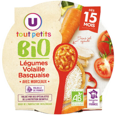 Assiette de légumes et volaille basquaise U_TOUT_PETITS Bio - Product - fr