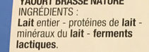 Yaourt Brassé Nature - Ingredients - fr