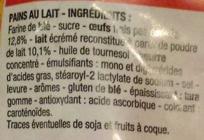Pains au lait (x 10) aux oeufs frais 350 g - Ingredients - fr