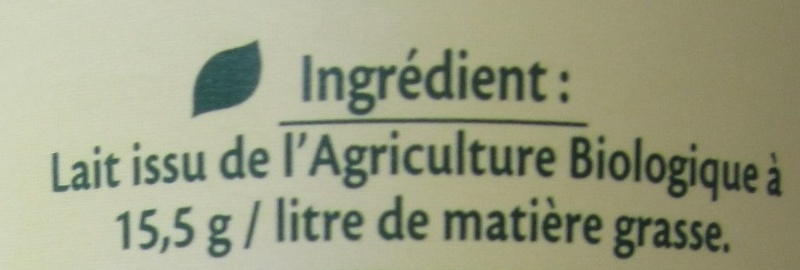 Lait demi-écrémé bio - Ingredients - fr