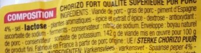 Chorizo Fort - Ingredients - fr