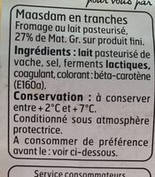 Maasdam en tranches - Ingredients - fr