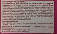Émincé de Poulet au curry et riz long - Ingredients - fr