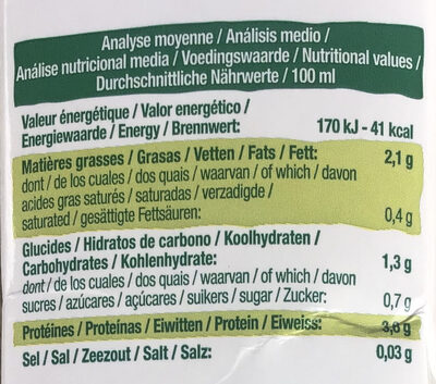 Biosoy Nature - Nutrition facts - fr