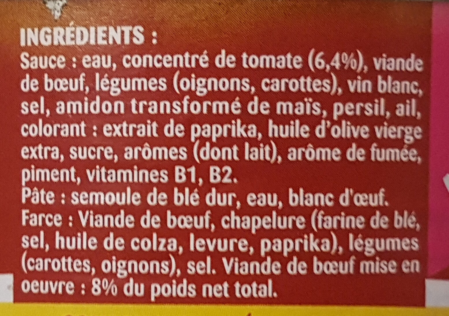 Les Ravioli ';Picante'; - Ingredients - fr