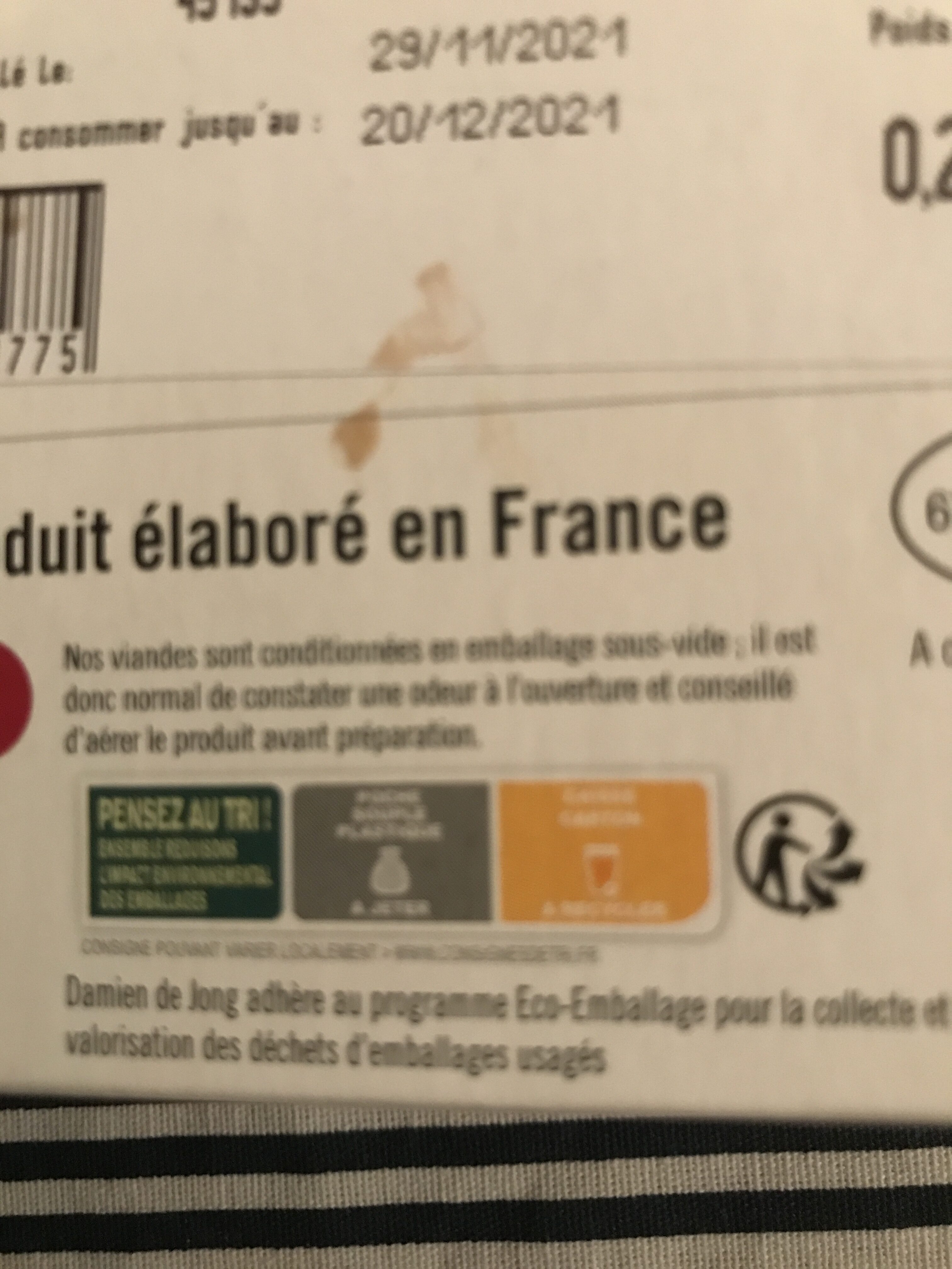 Pavés des cerfs à poeler - Recycling instructions and/or packaging information - fr