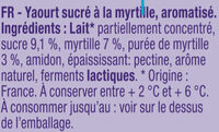 Délice de yaourt Myrtilles - Ingredients - fr