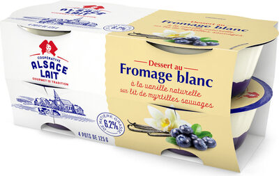 Dessert au fromage blanc Vanille naturelle sur lit myrtille 6,2% MG - Product - fr