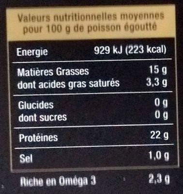 Sardines De Bretagne - Nutrition facts - fr