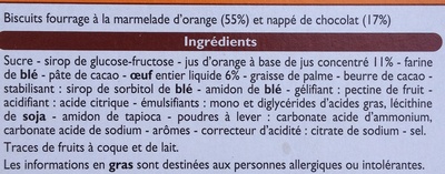 Biscuits fourrés orange - Ingredients - fr