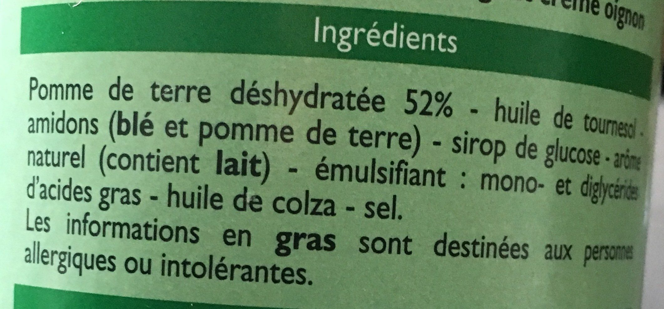 Tuile apero - Ingredients - fr