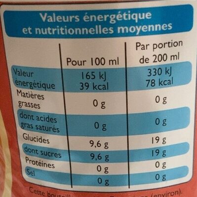 Pulpé orange - Nutrition facts - fr