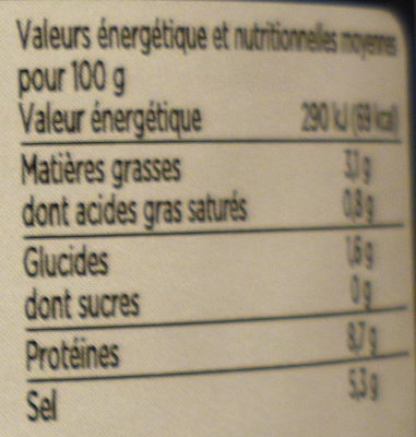 Œufs de Lompe Noirs - Nutrition facts - fr
