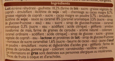 Cônes Saveur Crème brûlée - Ingredients