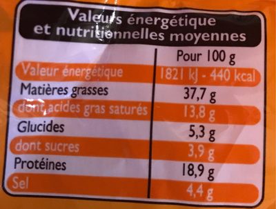 Chorizo Doux - Nutrition facts - fr
