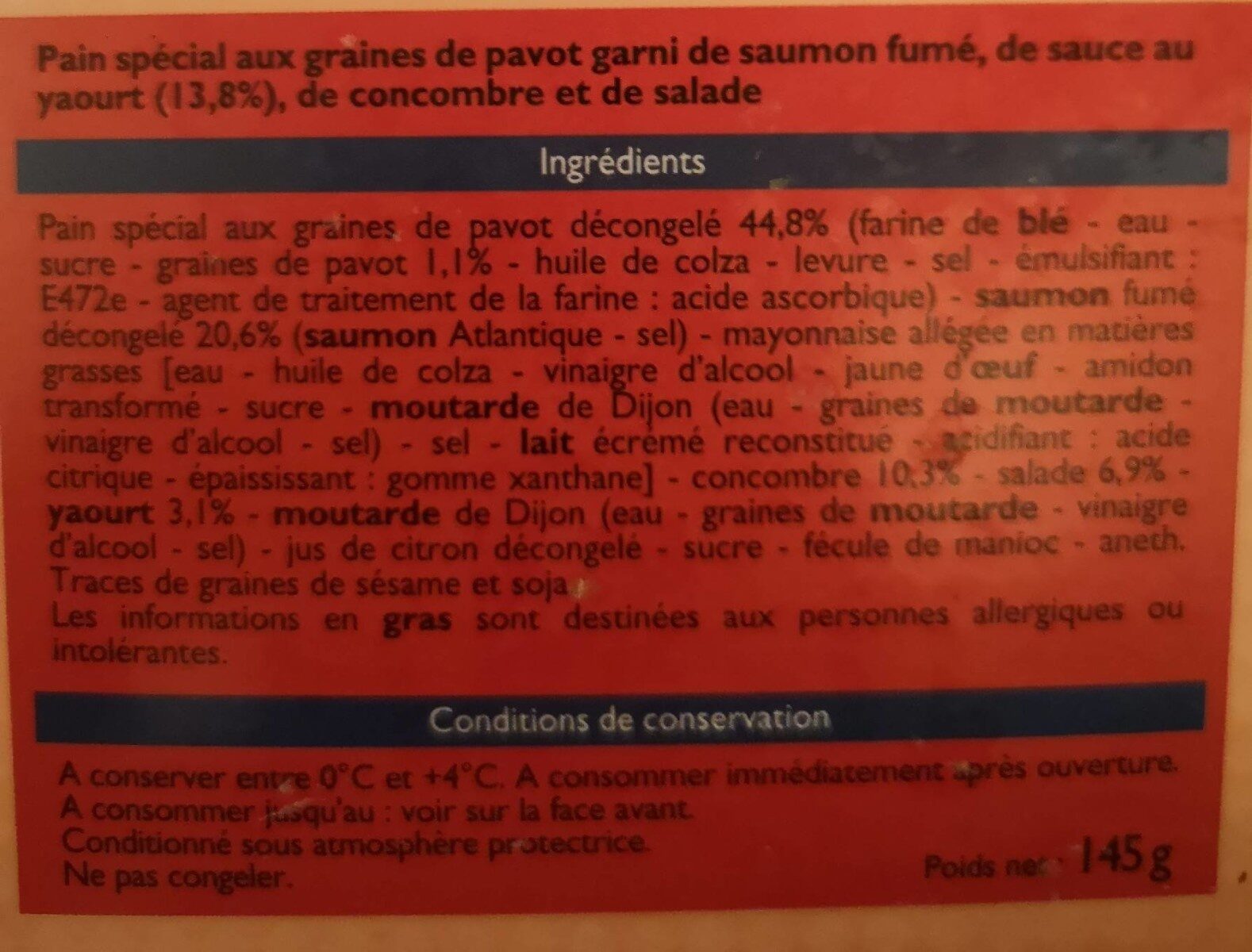 Bagel saumon-concombre - Ingredients - fr